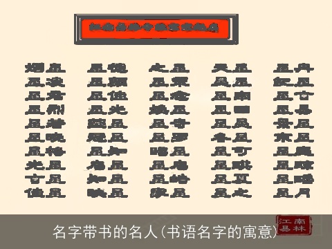名字带书的名人(书语名字的寓意)