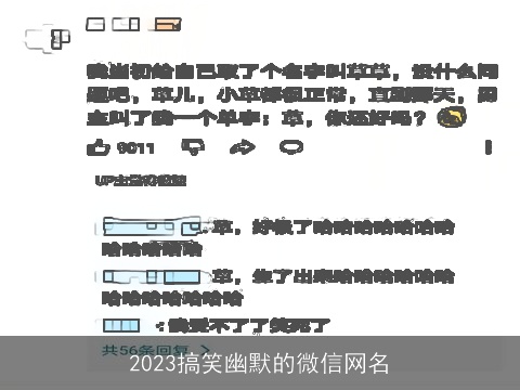 2023搞笑幽默的微信网名