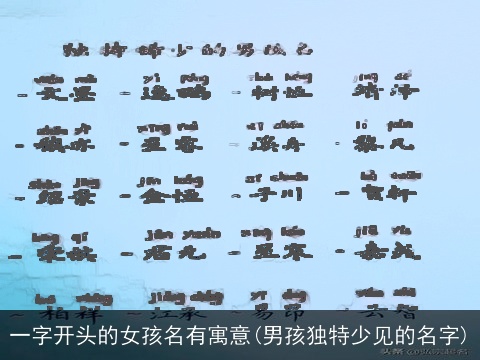 一字开头的女孩名有寓意(男孩独特少见的名字)