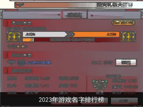 2023年游戏名字排行榜