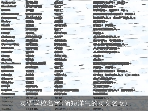 英语学校名字(简短洋气的英文名女)