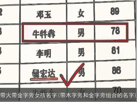 带火带金字旁女孩名字(带木字旁和金字旁组合的名字)