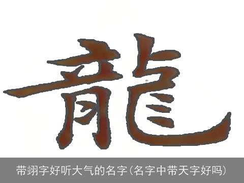 带翊字好听大气的名字(名字中带天字好吗)