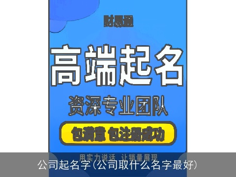 公司起名字(公司取什么名字最好)
