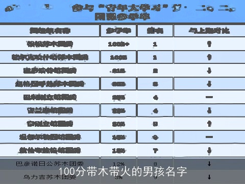 100分带木带火的男孩名字