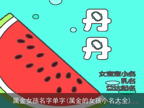 属金女孩名字单字(属金的女孩小名大全)