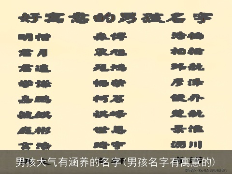 男孩大气有涵养的名字(男孩名字有寓意的)