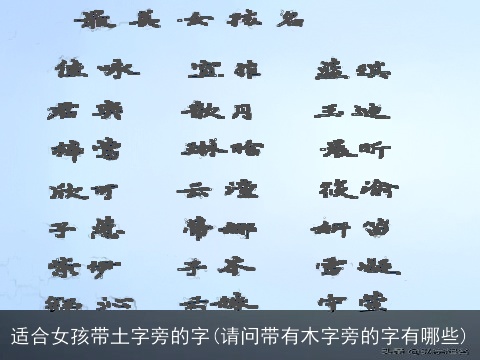 适合女孩带土字旁的字(请问带有木字旁的字有哪些)