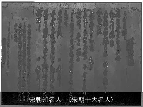 宋朝知名人士(宋朝十大名人)