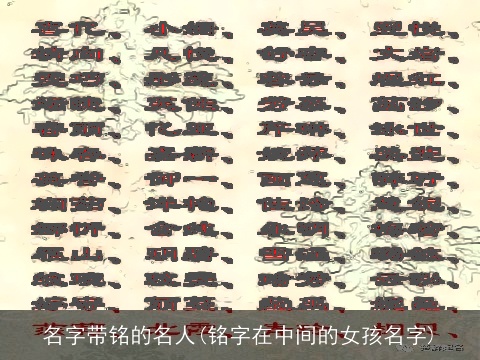 名字带铭的名人(铭字在中间的女孩名字)
