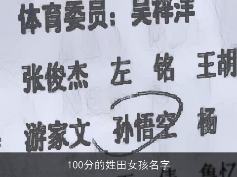 100分的姓田女孩名字