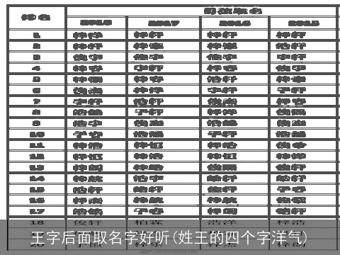 王字后面取名字好听(姓王的四个字洋气)