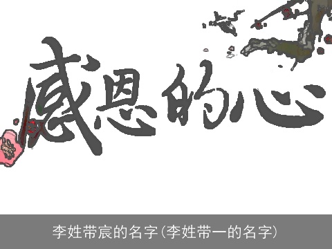 李姓带宸的名字(李姓带一的名字)