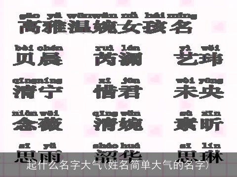 起什么名字大气(姓名简单大气的名字)