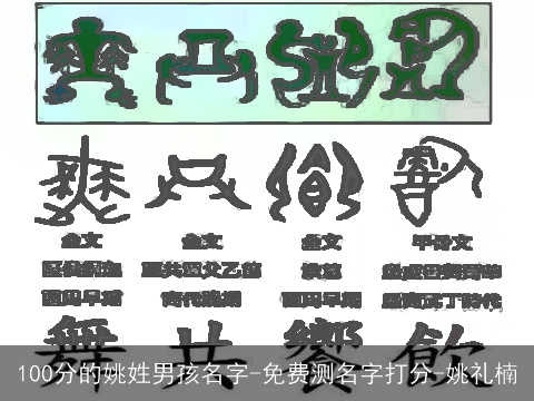 100分的姚姓男孩名字-免费测名字打分-姚礼楠