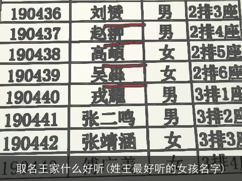 取名王家什么好听(姓王最好听的女孩名字)