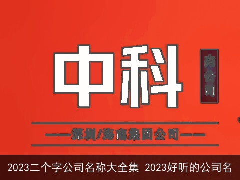 2023二个字公司名称大全集 2023好听的公司名