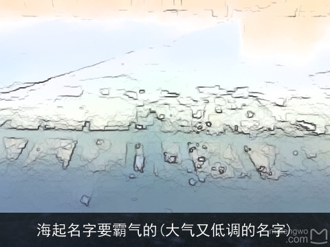 海起名字要霸气的(大气又低调的名字)