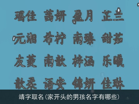 靖字取名(家开头的男孩名字有哪些)