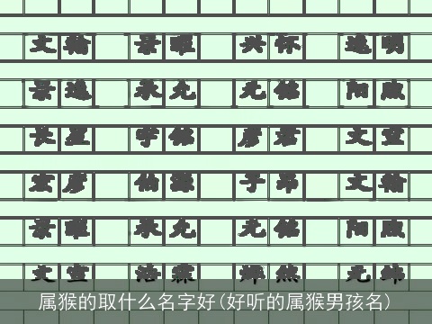 属猴的取什么名字好(好听的属猴男孩名)