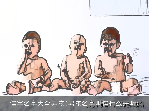 佳字名字大全男孩(男孩名字叫佳什么好听)