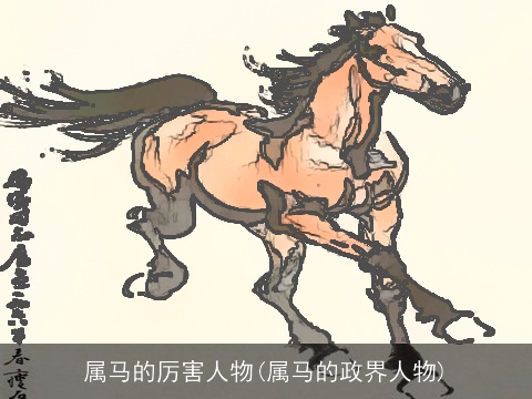 属马的厉害人物(属马的政界人物)