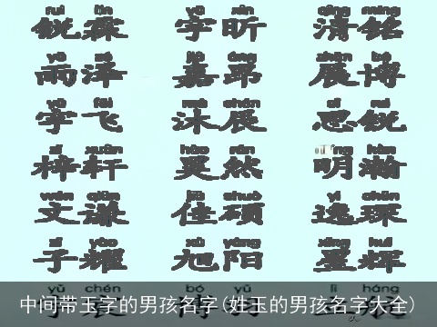 中间带玉字的男孩名字(姓玉的男孩名字大全)