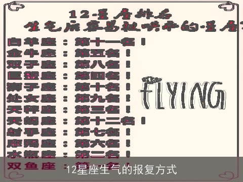 12星座生气的报复方式