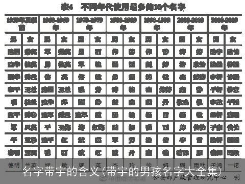 名字带宇的含义(带宇的男孩名字大全集)
