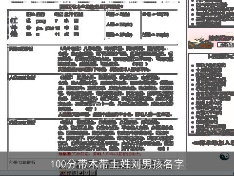 100分带木带土姓刘男孩名字