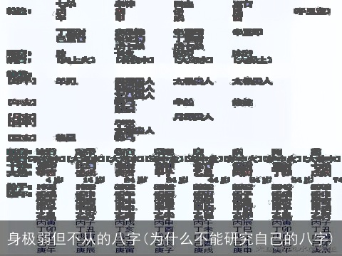 身极弱但不从的八字(为什么不能研究自己的八字)