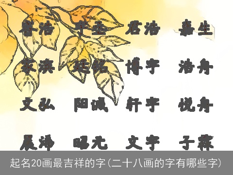 起名20画最吉祥的字(二十八画的字有哪些字)