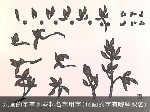 九画的字有哪些起名字用字(16画的字有哪些取名)