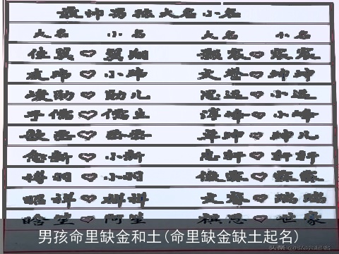 男孩命里缺金和土(命里缺金缺土起名)