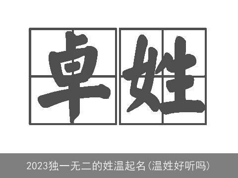 2023独一无二的姓温起名(温姓好听吗)