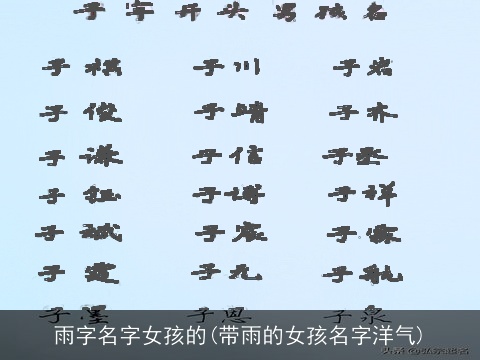 雨字名字女孩的(带雨的女孩名字洋气)