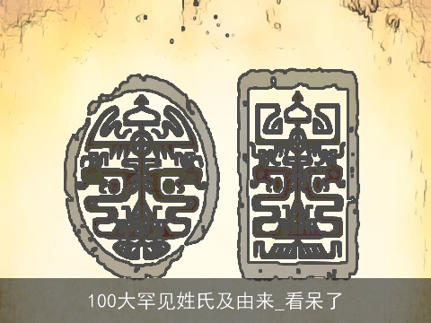 100大罕见姓氏及由来_看呆了