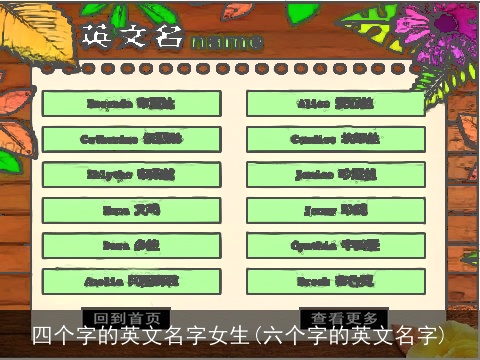 四个字的英文名字女生(六个字的英文名字)
