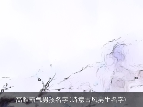 高雅霸气男孩名字(诗意古风男生名字)