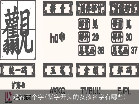 起名三个字(紫字开头的女孩名字有哪些)