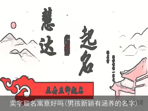 奕字取名寓意好吗(男孩新颖有涵养的名字)