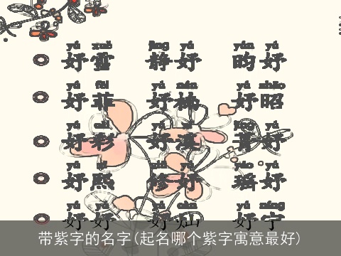 带紫字的名字(起名哪个紫字寓意最好)