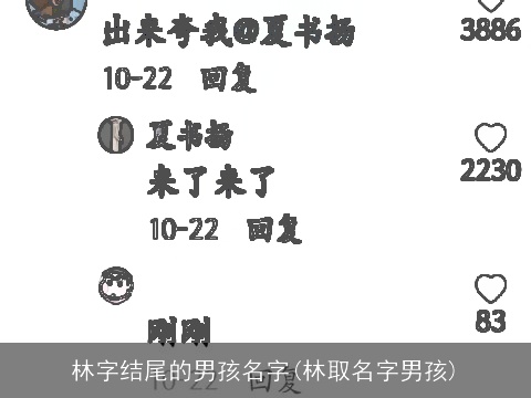 林字结尾的男孩名字(林取名字男孩)