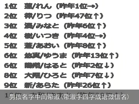 男孩名字中间带淑(带淑字四字成语微信名)