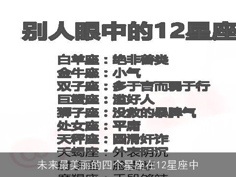 未来最美丽的四个星座在12星座中
