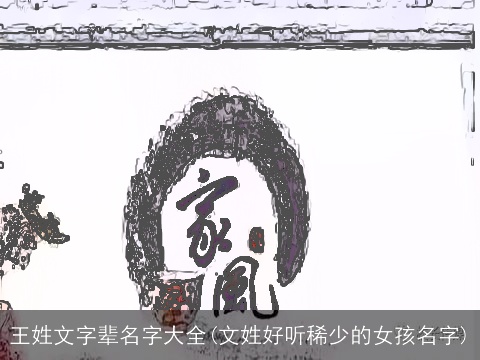 王姓文字辈名字大全(文姓好听稀少的女孩名字)