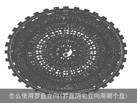 怎么使用罗盘立向(罗盘阴宅立向用哪个盘)