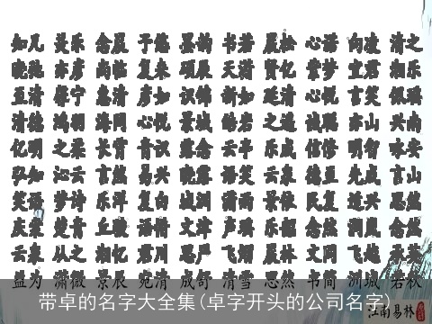 带卓的名字大全集(卓字开头的公司名字)