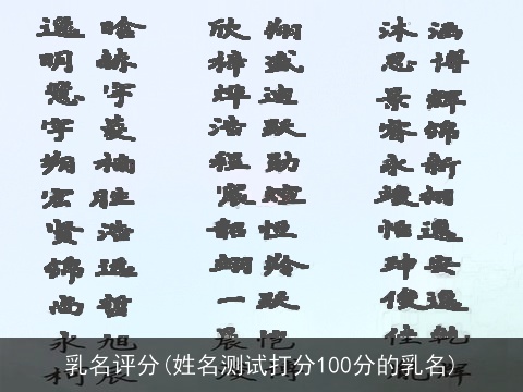 乳名评分(姓名测试打分100分的乳名)