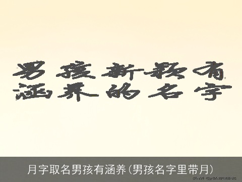 月字取名男孩有涵养(男孩名字里带月)